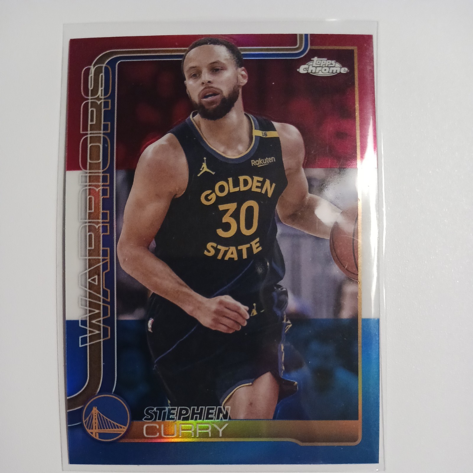 2025-26 Topps Chrome #201 Stephen Curry Red White Blue Warriors Cooper Flagg
