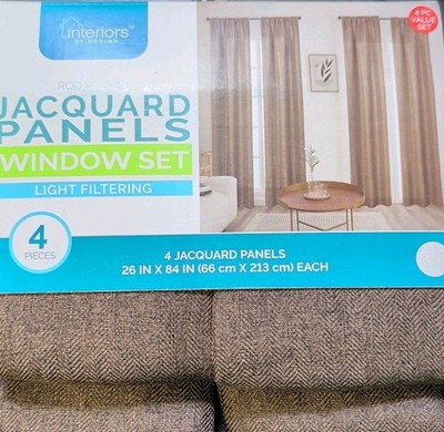 Interiors By Design Jaquard Panels 84'' Set Of 4 Panels