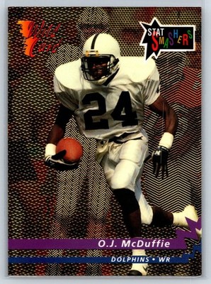 1993 Wild Card O.J. McDuffie Rookie Stat Smashers Gold Parallel Dolphins #ESS-82