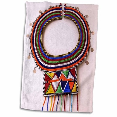 3D Rose TWL_247053Africa-Kenya. Necklace of Maasai Tribal Beads Towel, 15'' x 22''