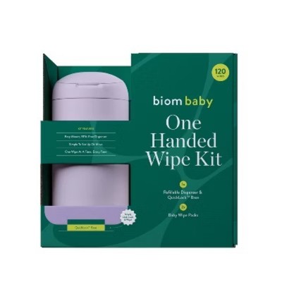 Biom 99% Water Hypoallergenic Baby Starter Kit - Lilac - Fragrance Free - 120ct