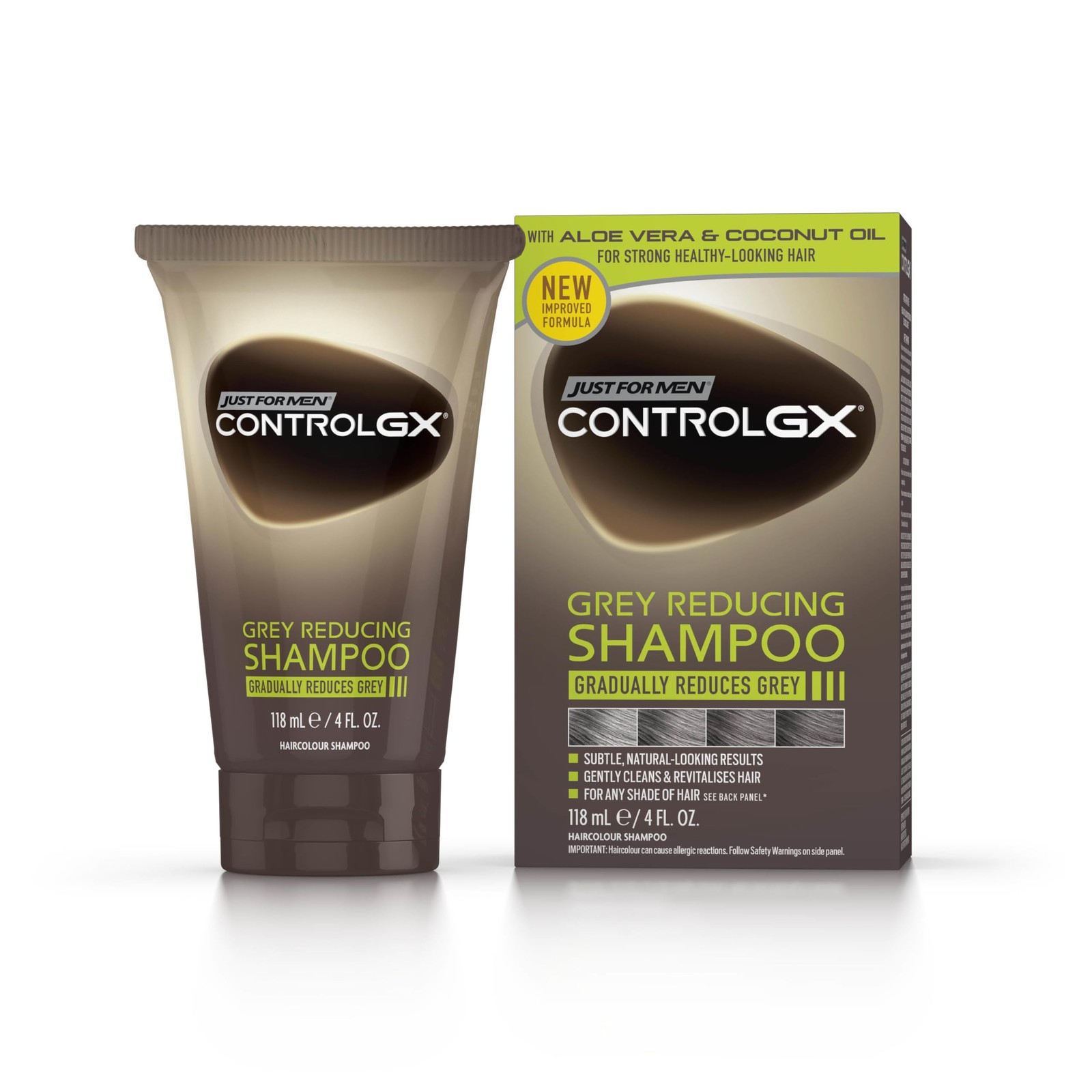 Control Gx Reducing Shampoo for Grey Hair, with Coconut Oil and Aloe Vera, Un...