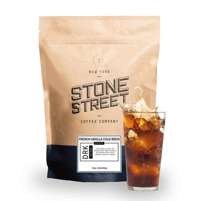 Cold Brew French Vanilla Coffee Coarse Ground Low Acid 100% Colombian 1 LB