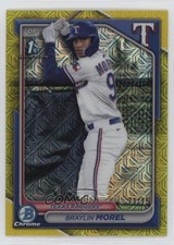 2024 Bowman Chrome Mega Box Yellow Mojo Refractor 71/75 Braylin Morel 7c7