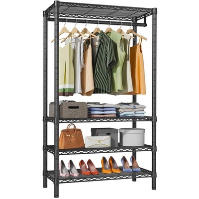 V1 Wire Garment Rack 4 Tiers Heavy Duty Clothes Racks for Hanging Clothes Lar...