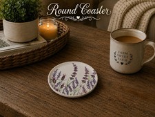Runde Untersetzer aus Melamin im Design Lavendel