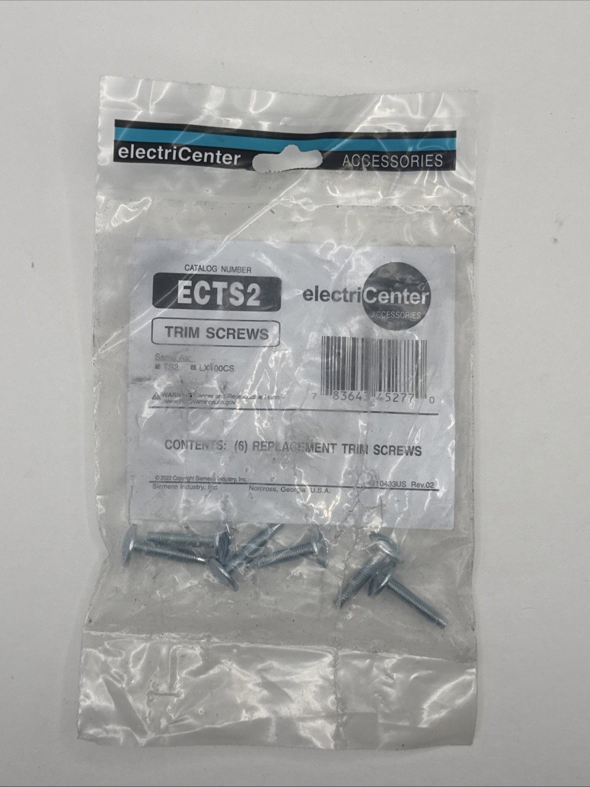 SIEMENS ECTS2 TRIM COVER SCREWS LOAD CENTERS - PACK OF SIX