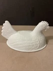 Vintage Indiana Glass White Milk Glass Hen on Nest LID ONLY Excellent condition