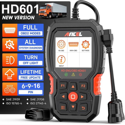 #ad #ad Full System Diesel Truck Diagnostic OBD Scanner Scan Tool OBD2 Code Reader ABS $135.99