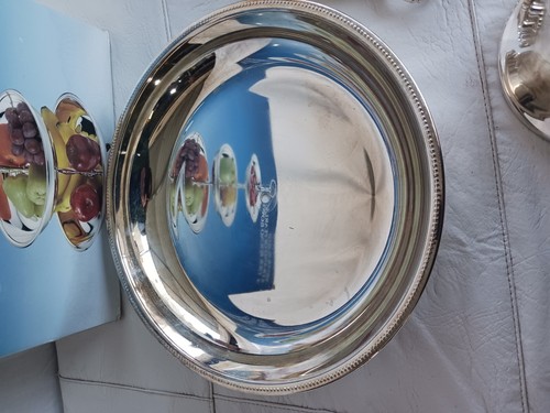 Vintage Godinger Silver Strand of Pearls 4 Tier Silver Plated Server NEW - Picture 6 of 10