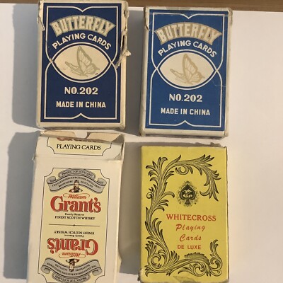 4 x Vintage Kartenpack 2 x Schmetterling 202 , 1 x William Grants 1 x Whitecross
