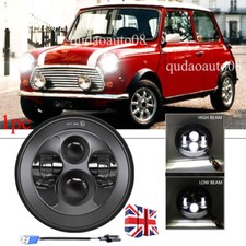 7" Round LED Headlight Hi/Lo Beam Fit for Classic Rover Mini Austin Petrol Hatch
