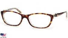 TIFFANY Co TF 2074 8155 HAVANA TRANSPARENT EYEGLASSES 52mm LENSES MISSING