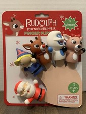 2016 Rudolph the Red Nosed Reindeer Finger Puppets - 5 Piece Set - Brand New 