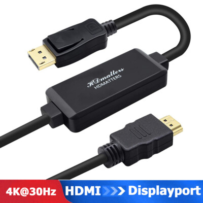 Active 4K 30Hz HDMI to DisplayPort DP Cable Video Converter