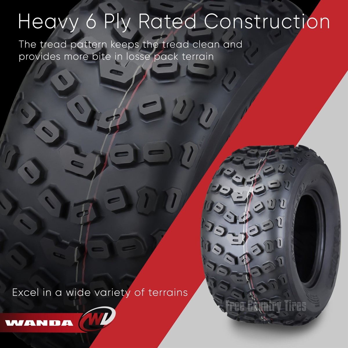 WANDA 22x11-10 4PR P339 ATV Tires Set Of 2, Non-Directional Pattern - Foto 5