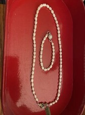 Pearl Bead Necklace / Bracelet Set Clear Bead Shimmer Shine Feminine/girls