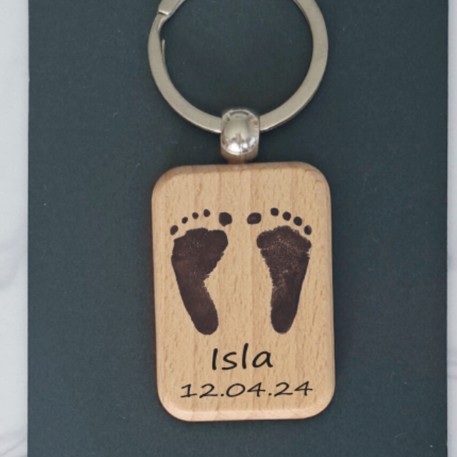 Your Baby's Footprints Keyring