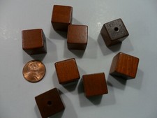 Vintage Square Wooden Beads made in Czechoslovakia - lot of 8