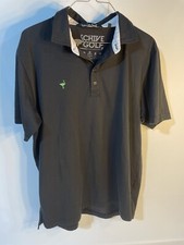 Travis Matthew Men's Polo The Chive Golf Black Short Sleeve Shirt Size Large