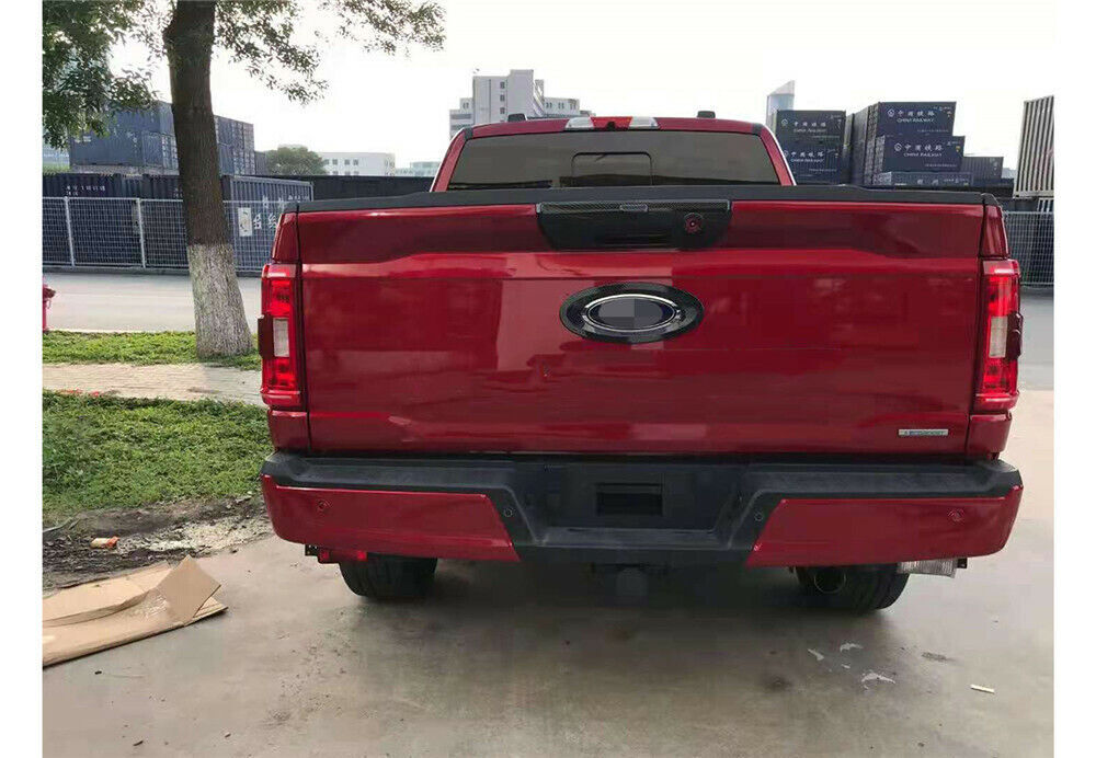 For Ford F150 2021-22 ABS Carbon Fiber Rear Tailgate Door Handle Panel Trim