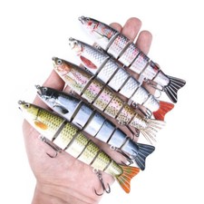 Multi Jointed Fishing Lure Minnow Crank Baits Bass Life-like Swimbait Hard Bait