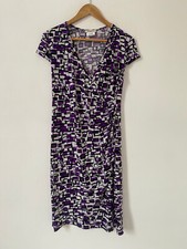Kim Co Dress Medium Purple Knee Length Faux Wrap Bodycon Jersey Stretch 