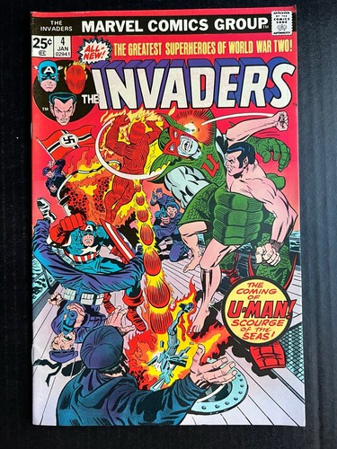 The INVADERS #4 January 1976 Captain America Namor U-Man Human Torch