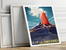 Hawaii Volcanoes National Park 40x50cm Stretched Travel Canvas Wall Art Print