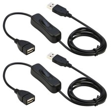 USB Extension Cable with ON/OFF Switch,Support Data and Power, 3.3ft, 2Pack