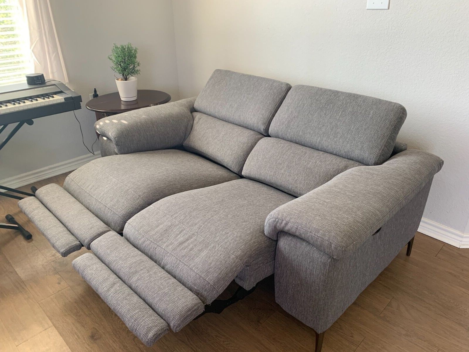 Talin Grey 68" Power Reclining Loveseat with Adjustable Headrest & USB