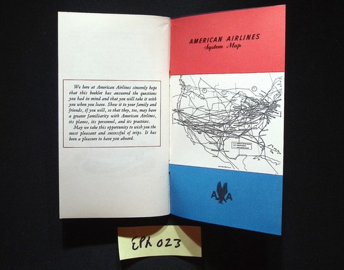 1953 American Airlines Flight Folder 5 pcs: Welcome Aboard, Routenkarte, Ephemera - Bild 10 von 19
