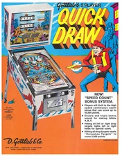 Quick Draw Gottlieb Pinball Flyer / Brochure / Ad - Mint Condition
