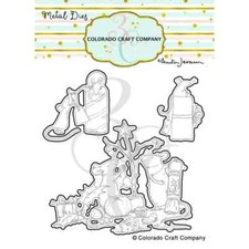 Colorado Craft Company Metal Die Set "Wonderful Time" Mice Mouse Christmas, NEW