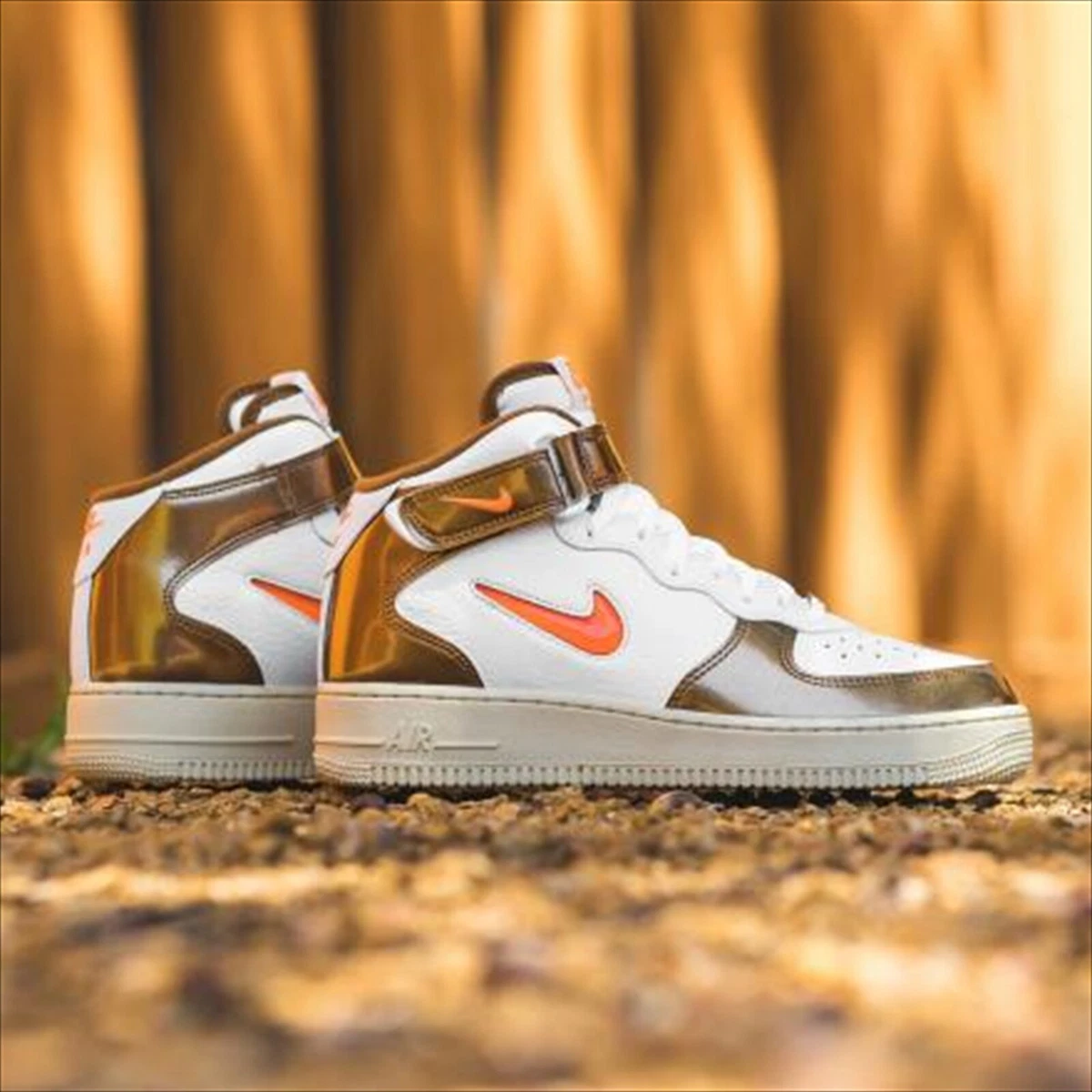 NIKE AIR FORCE 1 MID QS WHITE TOTAL ORANGE ALE BROWN BEACH DH5623-100 US 10