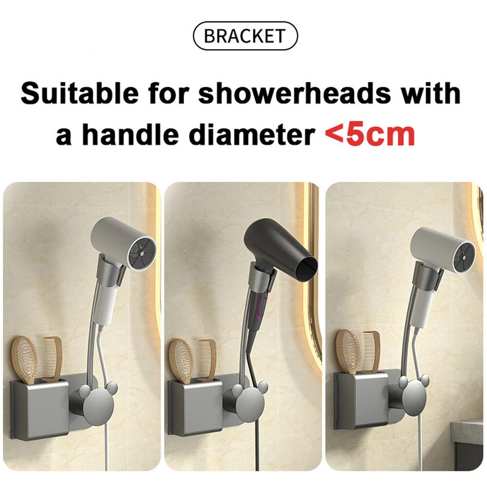 Hair Dryer Stand Holder For Dyson Hair Dryer Holder Bathroom Shelf on The Wall - Image 2 of 4