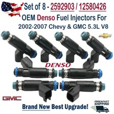 New Oem X8 Denso Best Upgrade Fuel Injectors For 2002-07 Chevrolet Gmc 5.3l V8 New Oem X8 Denso Best Upgrade Fuel Injectors For 2002-07 Chevrolet Gmc 5.3l V8