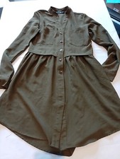 Ladies Dress Pretty Little Thing 4 V Neck Button Up Long Sleeves Knee Length...