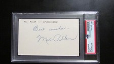 Mel Allen signed Cut /Index Card PSA Certified Encapsulated
