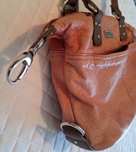 Stone Mountain Satchel Shoulder Bag Purse Handbag Buttery Soft Dbl Straps Coral - Picture 4 of 9