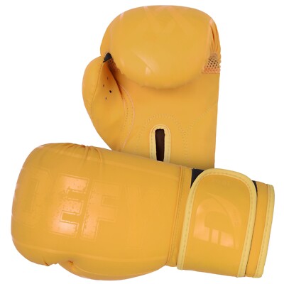 DEFY  Synthetic Leather Boxing Glove Thai Punch Training Sparring Gloves Yellow