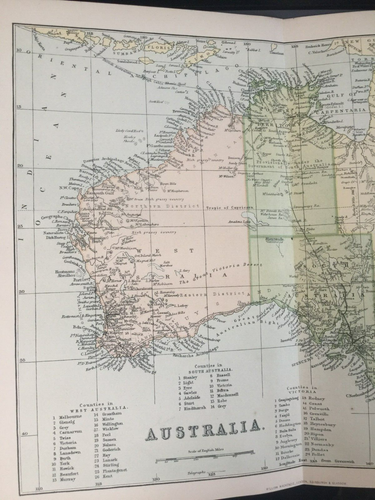 Antique 1870s Australia Map Print | Fold-Out Physical Geography Plate - Picture 2 of 10