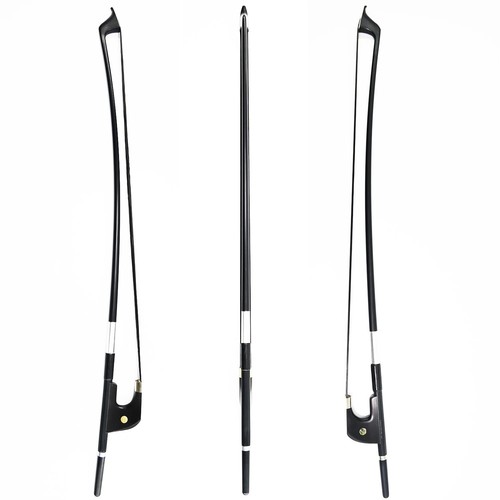 * Special Discount -- USD70!** Natural BLACK Horsehair Carbon Fiber Bass Bow 3/4 - Picture 4 of 7