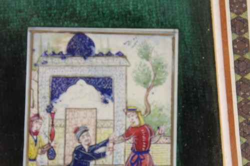 Miniatura FAKHRE EMAMI Pinturas Árabes del Medio Oriente Par Hombres Caballo - Imagen 15 de 17