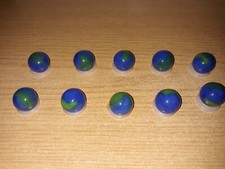 Vintage Lot of 10 Marble King Dragonfly Patch Rainbow Marbles 5/8 /- Blue Green