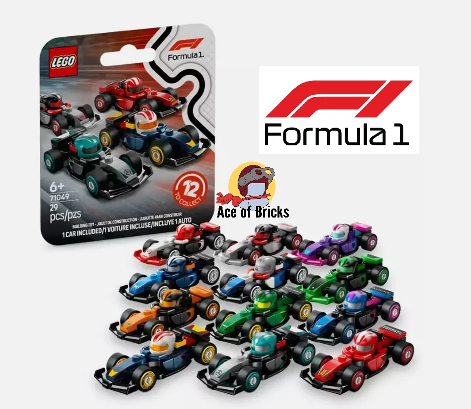 LEGO Fórmula F1 Coches de Carreras Coleccionables 71049 - Juego Completo de 12 (SELLADOS)