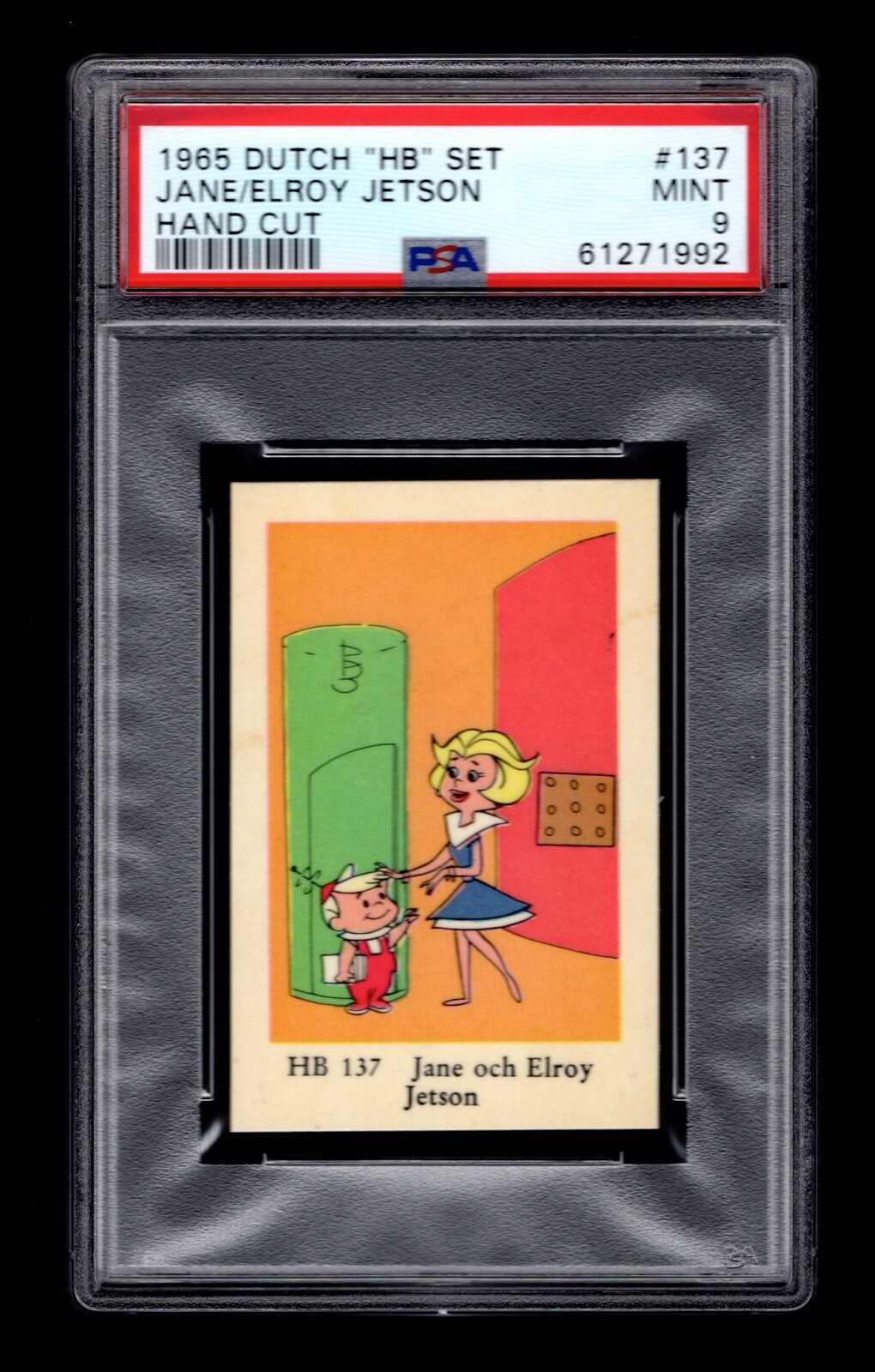 PSA 9 JANE & ELROY The JETSONS 1965 Dutch Card "HB" #137 HIGHEST EVER GRADED 1/1 view 1