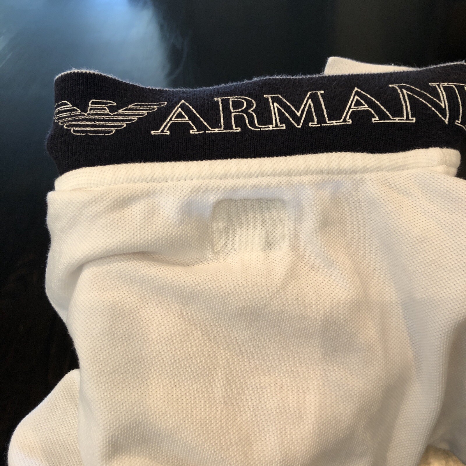 Armani Junior Boys Polo White Shirt, Logo, Size 4/106cm With Dark Blue Logo image 7