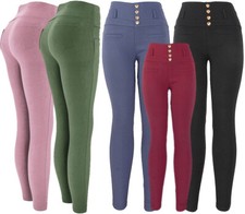 Women's Skinny Pants Cotton Blend Waist Jeggings Stretchy Jeans Leggings