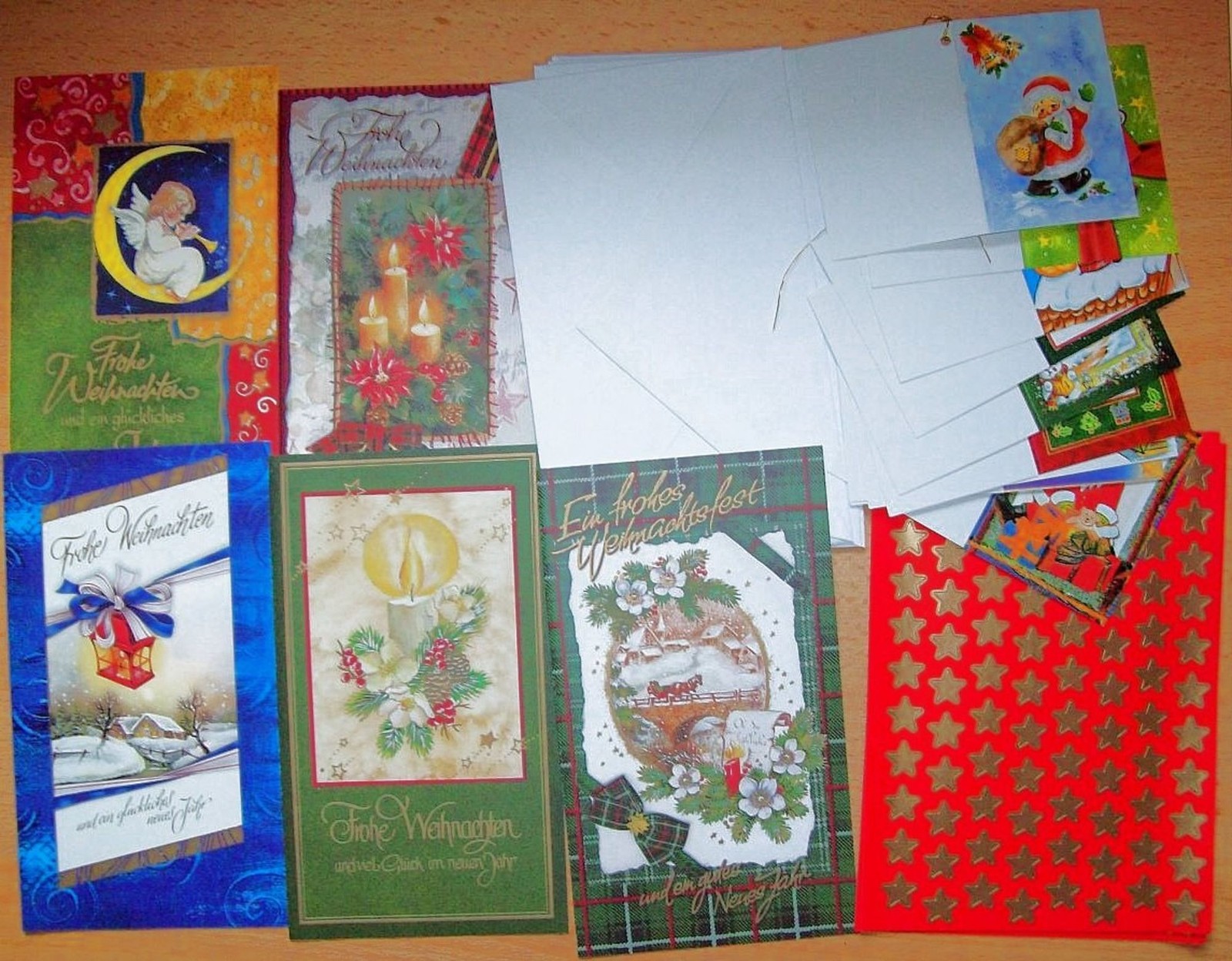 20 Weihnachtskarten Weihnachten Karten Kuvert Postkarte Grußkarte Sterne Advent
